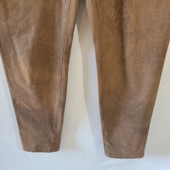 CHICO'S Women Brown Faux Leather High Rise Skinny Pants Sz 1.5/6 Fall Minimalist - Picture 4 of 11